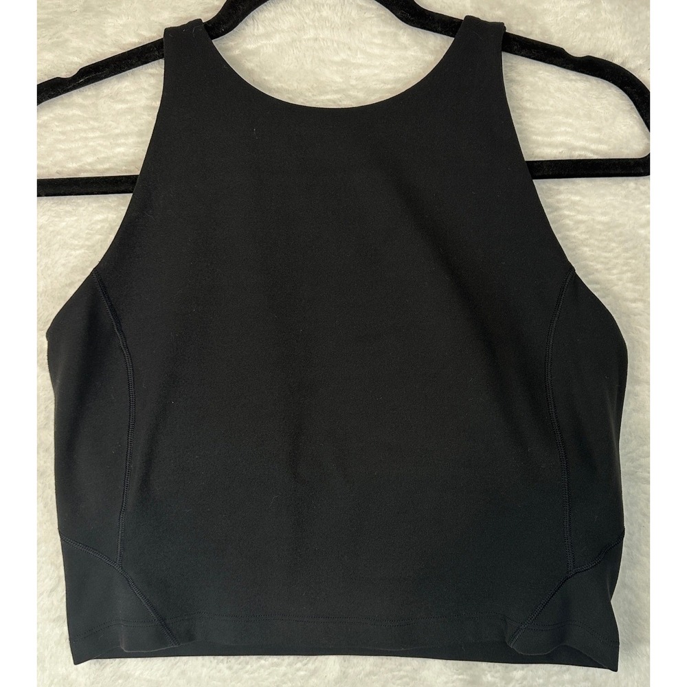 Lululemon Invigorate Training Tank Top Women 8 Black High Neck Everlux
